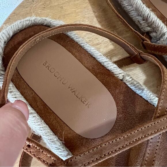 Brochu Walker Dawson Espadrilles Strappy Suede Leather Sandal Womens Size 7 - Picture 6 of 9